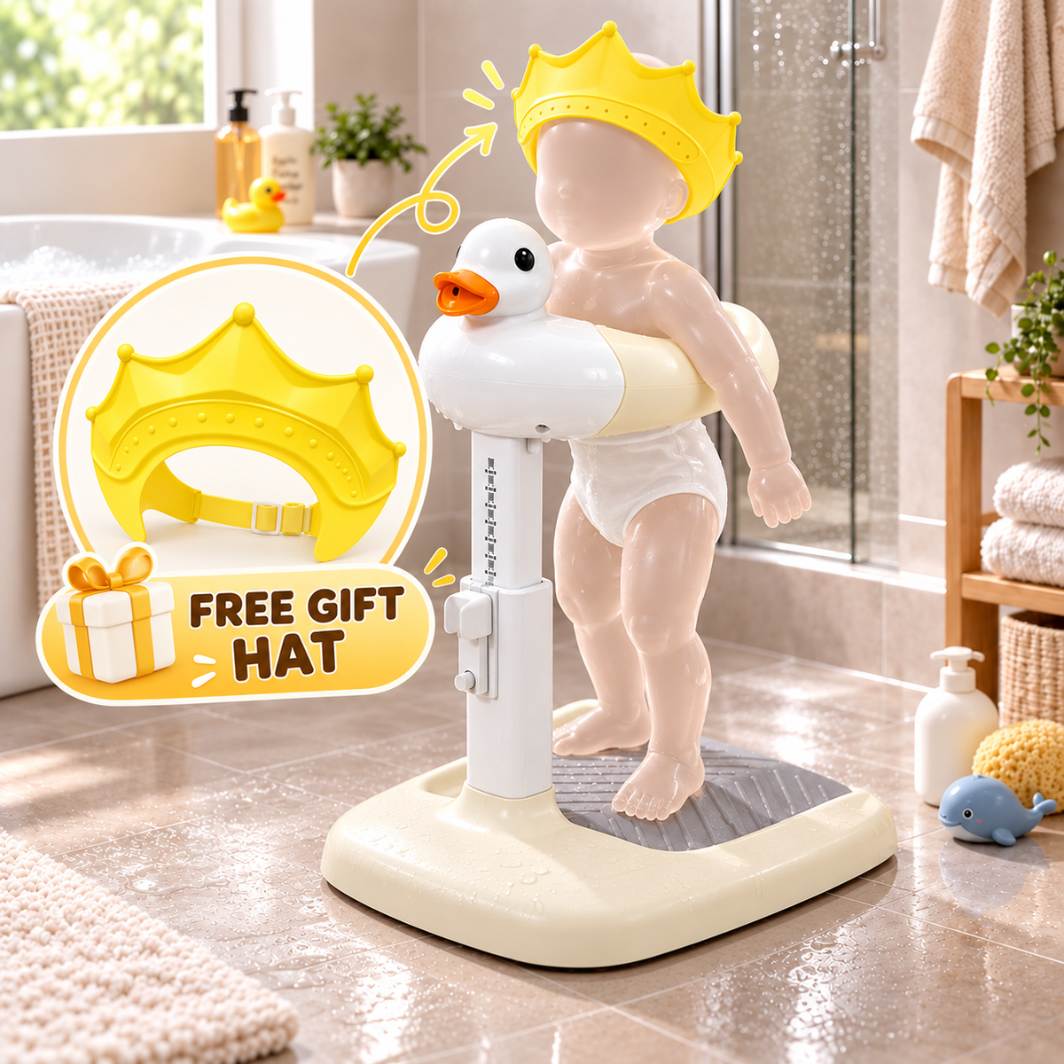 Baby Duck Bath Support Toy + Gift Hat