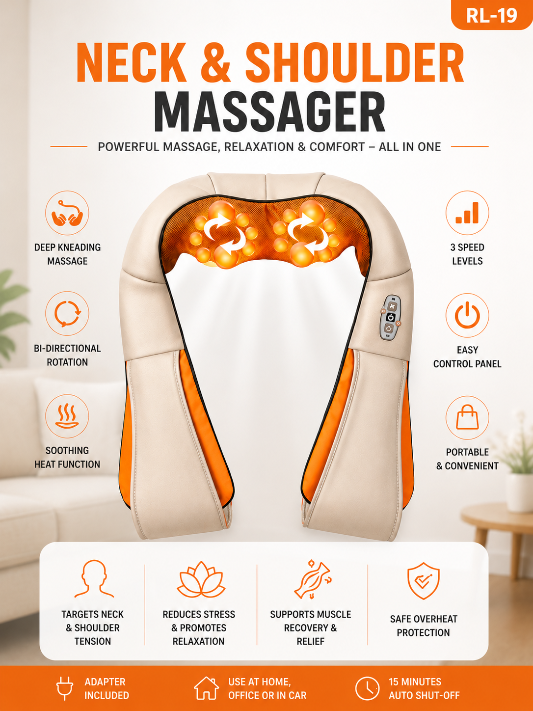 Tervuno Heat — Heated Shiatsu Neck & Shoulder Massager